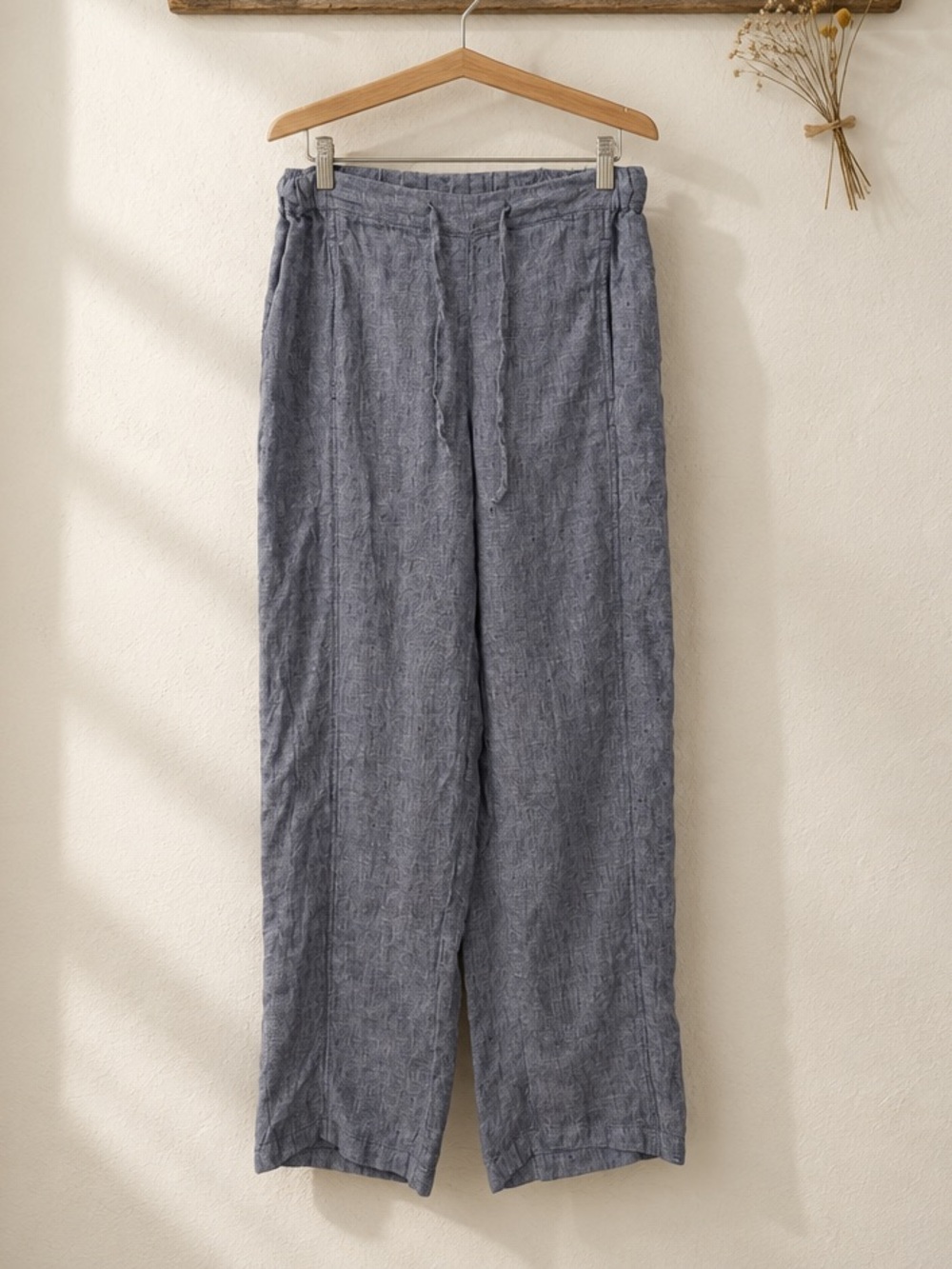 Coldwater Creek Women’s Size 10 Blue 100% Linen Pull On Pants Coastal Grandma